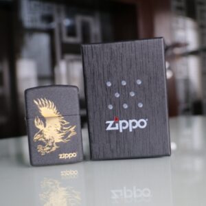 Zippo Gold Dragon Mat Black Plating 2-sides Oil Lighter - Image 7